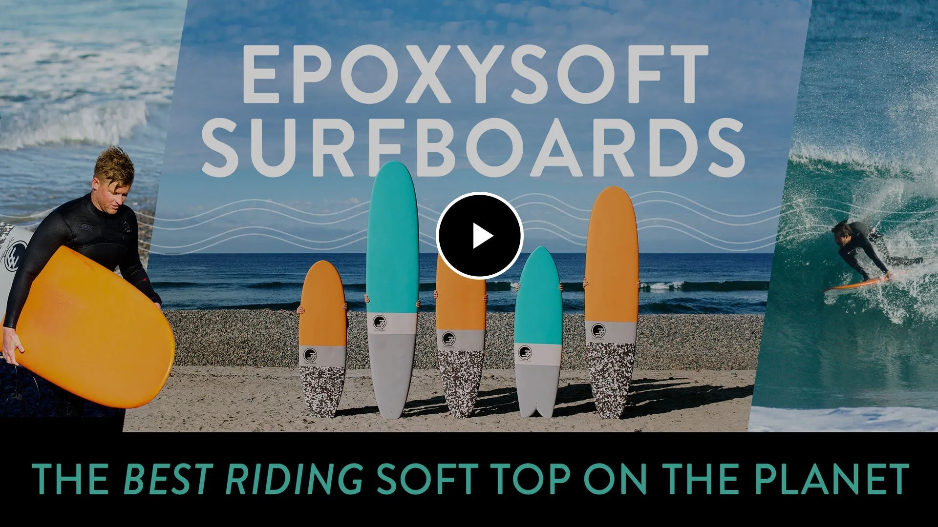 10' Ultimate Longboard Surfboard Aqua Dip (Hybrid Epoxy Softtop)