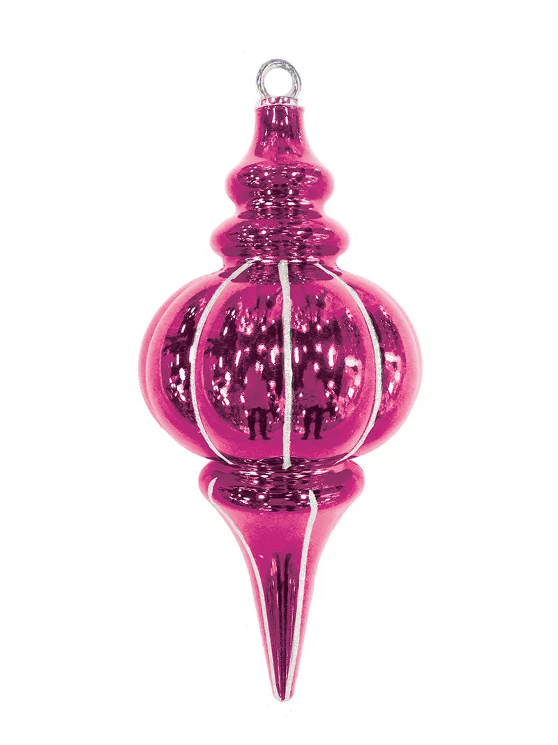 10.25" Striped Finial Ornament (Set of 12)