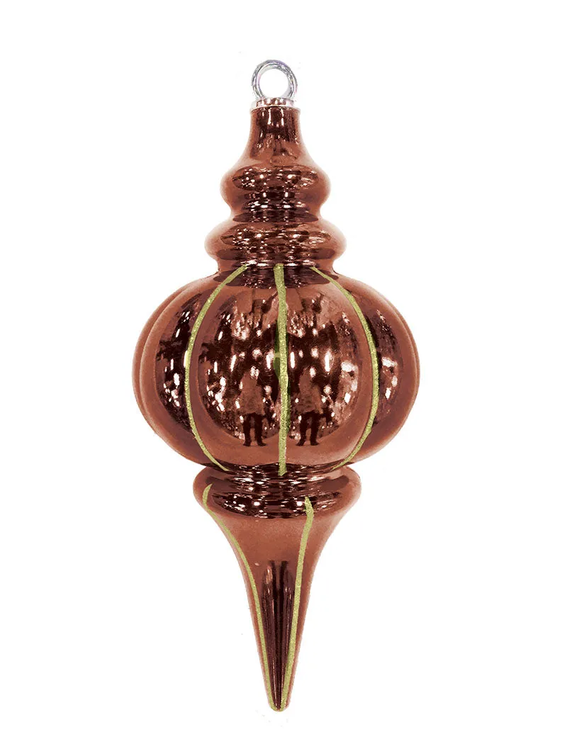 10.25" Striped Finial Ornament (Set of 12)