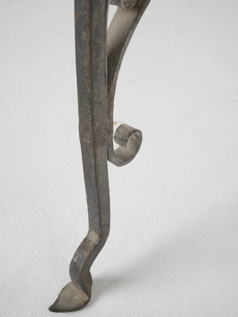 19th-century French copper & wrought iron kitchen fire bucket holder 37½"