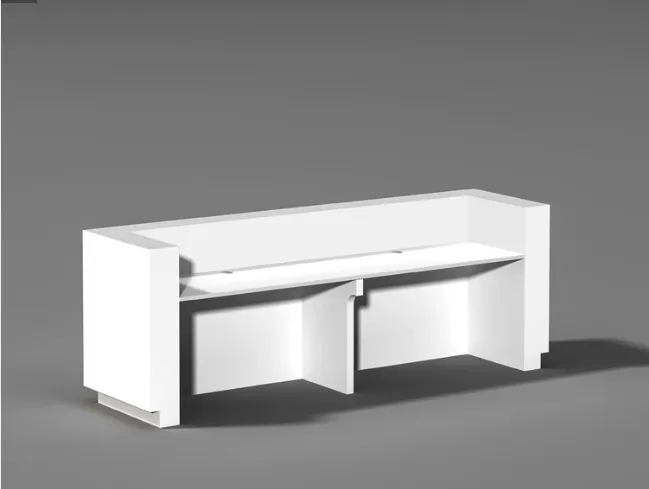 2 Meters Modern White Reception Desk with Led Light