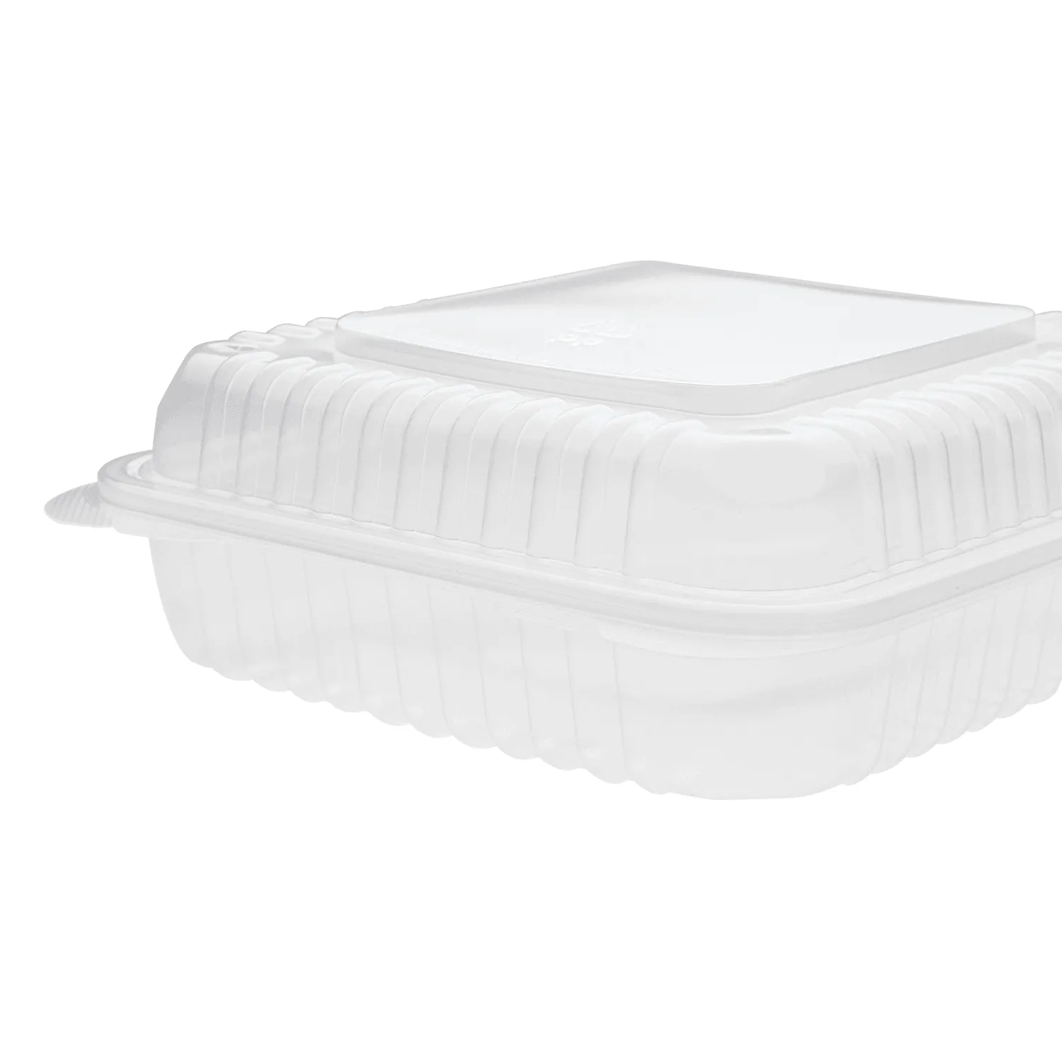 [200 ct] 9'' x 9'' Hinged Food Containers | PP | Clear
