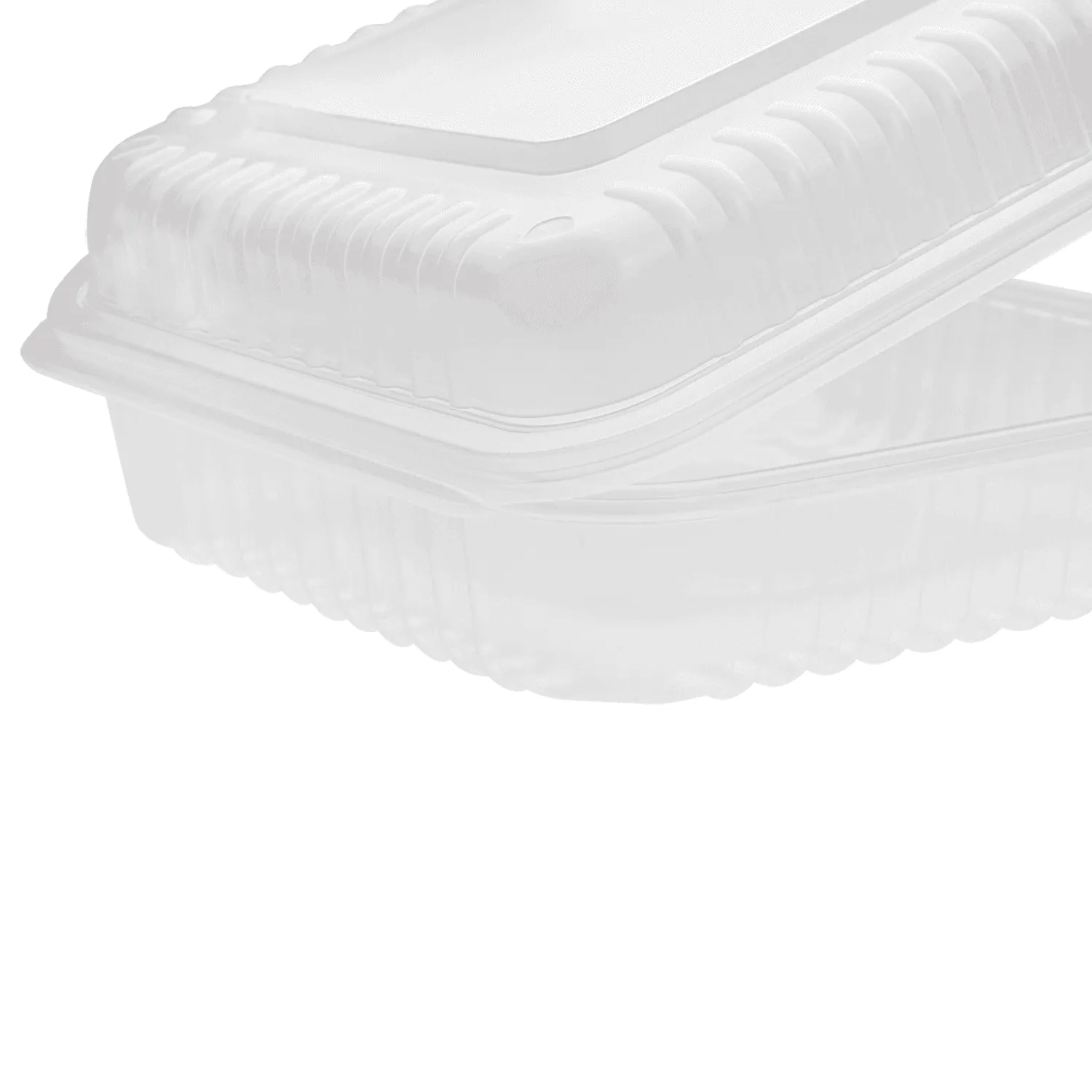 [200 ct] 9'' x 9'' Hinged Food Containers | PP | Clear
