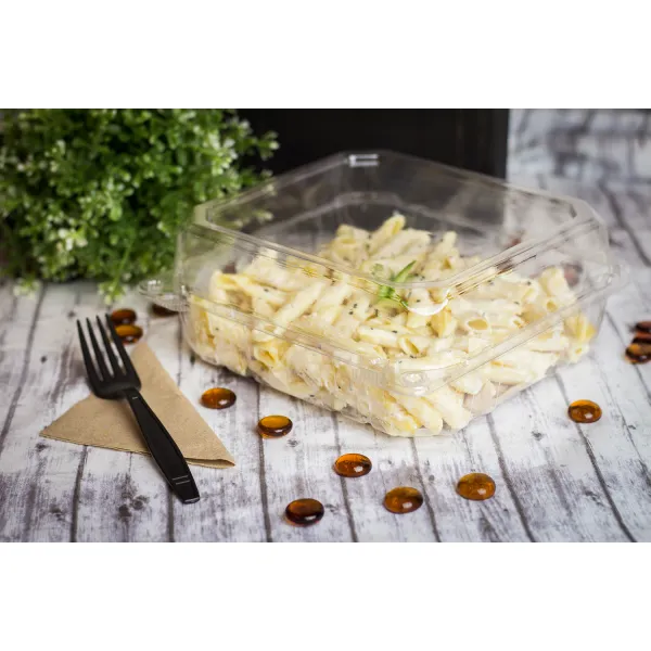 [250 ct] 8''x 8'' Hinged Food Containers | PET | Clear