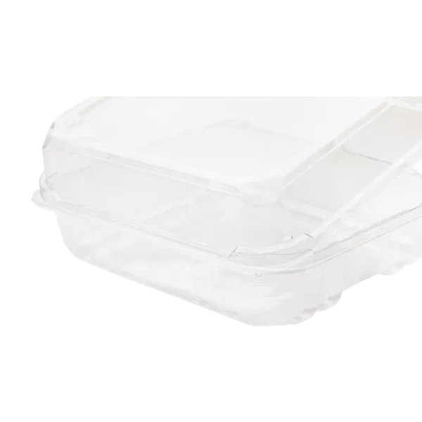 [250 ct] 8''x 8'' Hinged Food Containers | PET | Clear