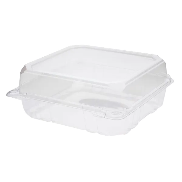 [250 ct] 8''x 8'' Hinged Food Containers | PET | Clear