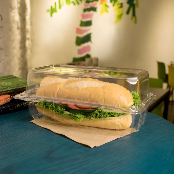 [250 ct] 9''x 5'' Hinged Food Containers | PET | Clear