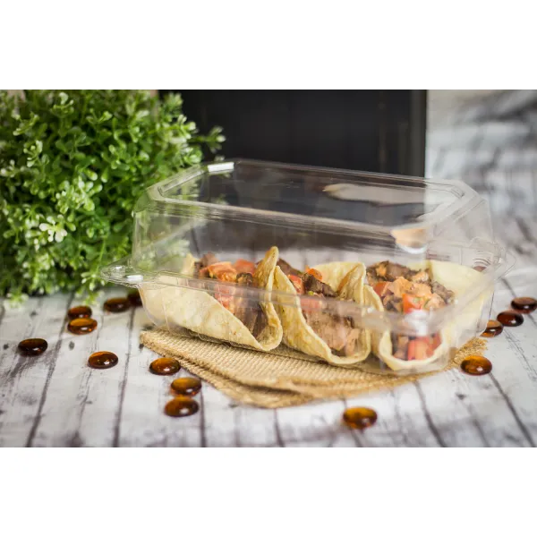 [250 ct] 9''x 5'' Hinged Food Containers | PET | Clear