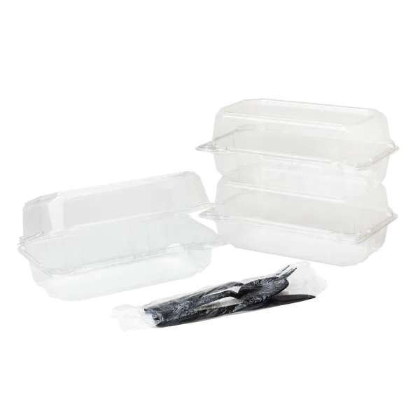 [250 ct] 9''x 5'' Hinged Food Containers | PET | Clear