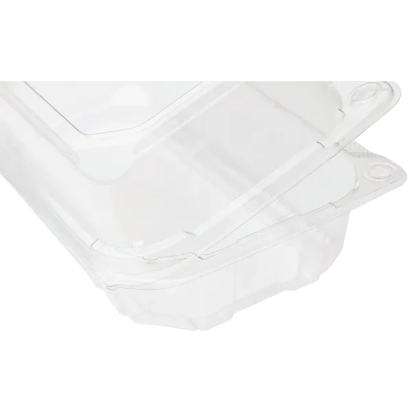 [250 ct] 9''x 5'' Hinged Food Containers | PET | Clear