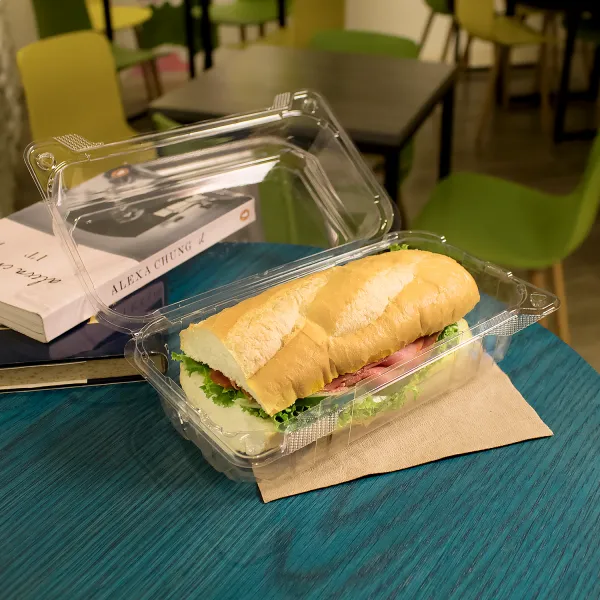 [250 ct] 9''x 5'' Hinged Food Containers | PET | Clear