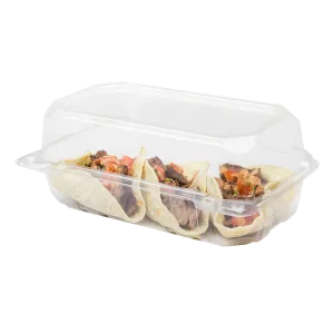 [250 ct] 9''x 5'' Hinged Food Containers | PET | Clear