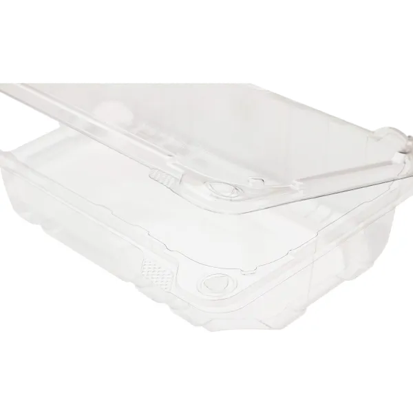 [250 ct] 9''x 5'' Hinged Food Containers | PET | Clear
