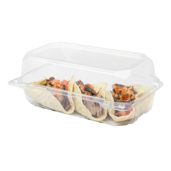 [250 ct] 9''x 5'' Hinged Food Containers | PET | Clear