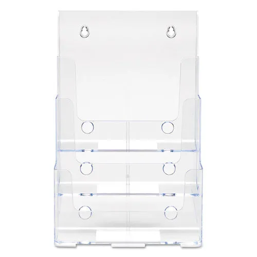 3-compartment Docuholder, Magazine Size, 9.5w X 6.25d X 12.63, Clear