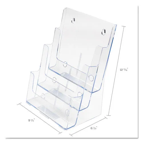 3-compartment Docuholder, Magazine Size, 9.5w X 6.25d X 12.63, Clear