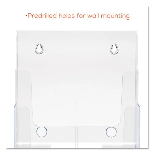 3-compartment Docuholder, Magazine Size, 9.5w X 6.25d X 12.63, Clear
