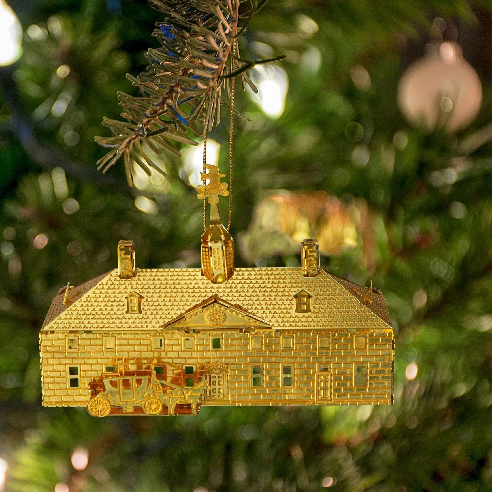 3D Brass Mount Vernon Mansion Ornament