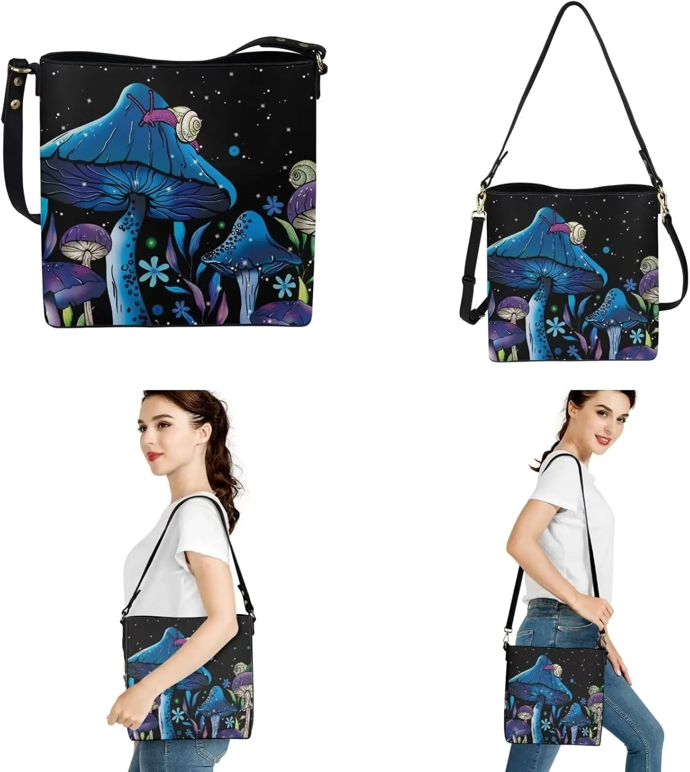 3Pcs Saddle Bags Set Shoulder Bag Satchel Bags for Women Purses for Women Key Holder