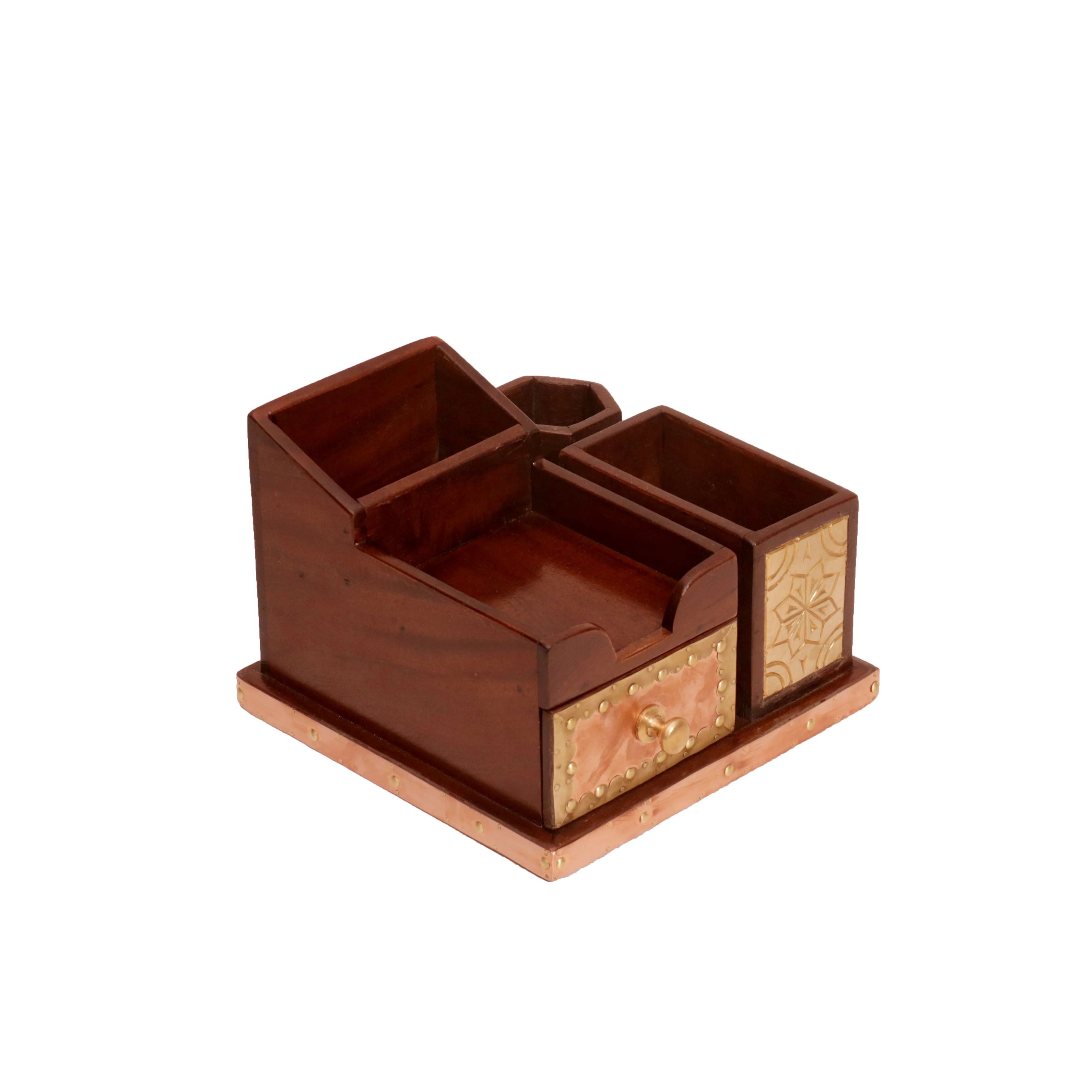 5-compartment Wood Desk Organizer