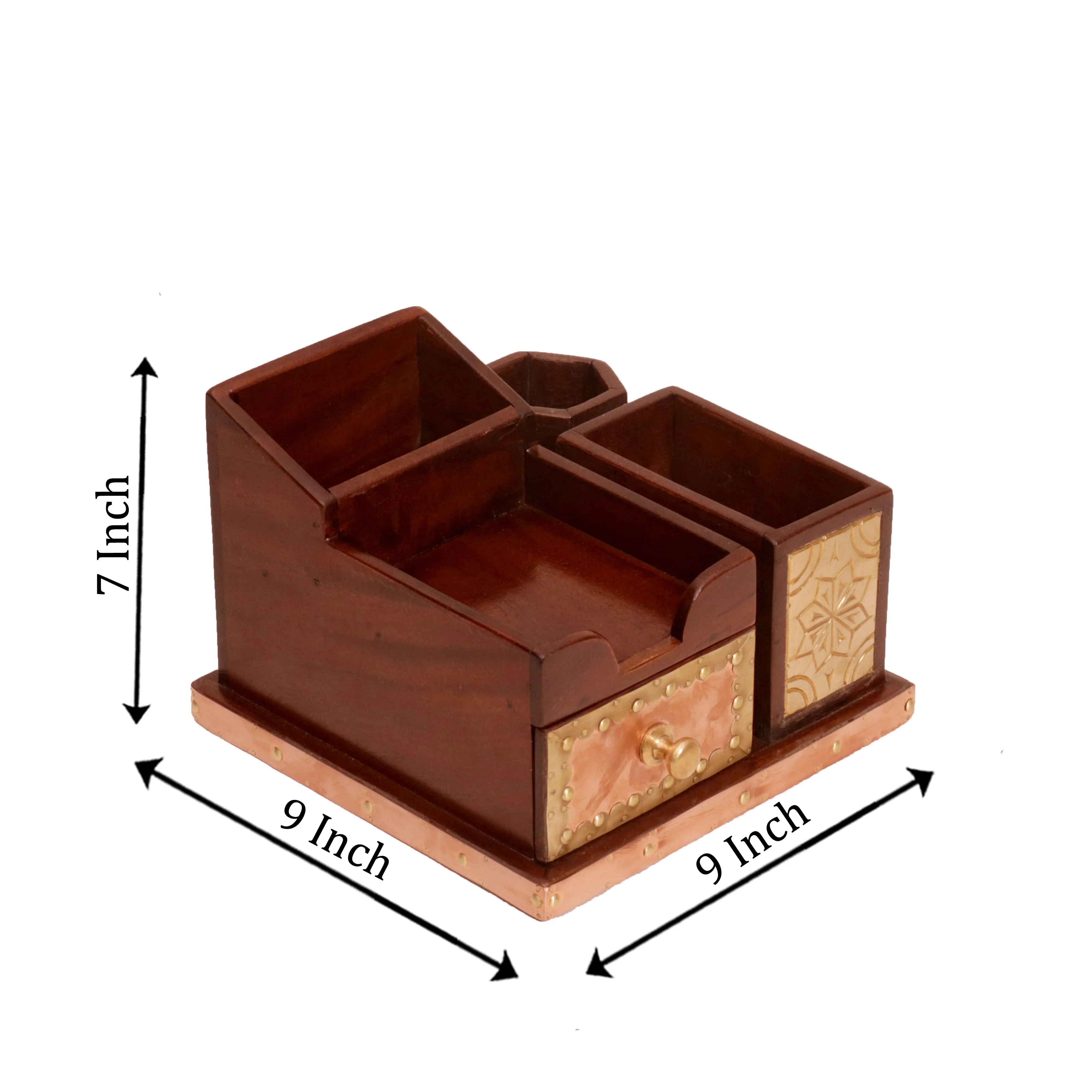 5-compartment Wood Desk Organizer