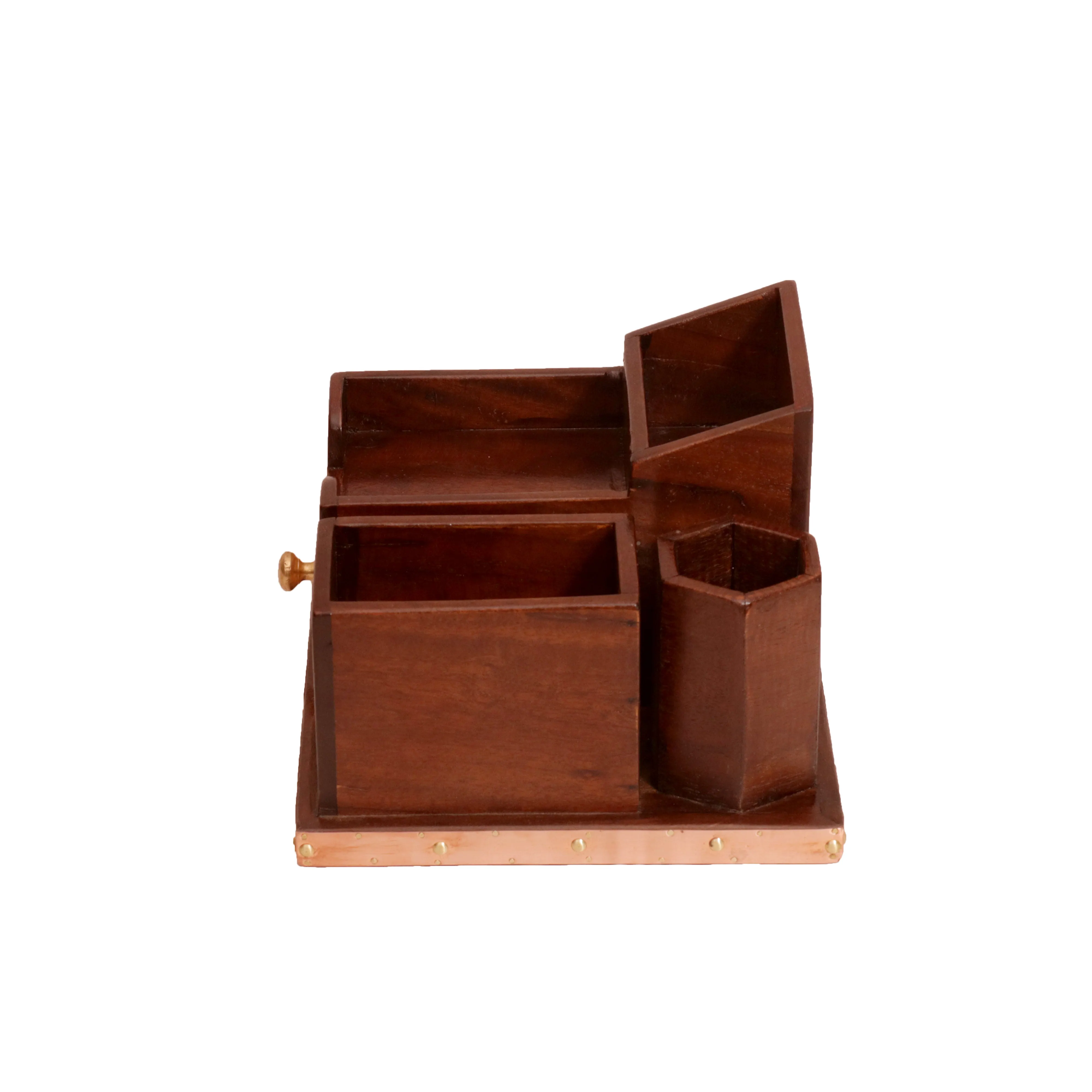 5-compartment Wood Desk Organizer