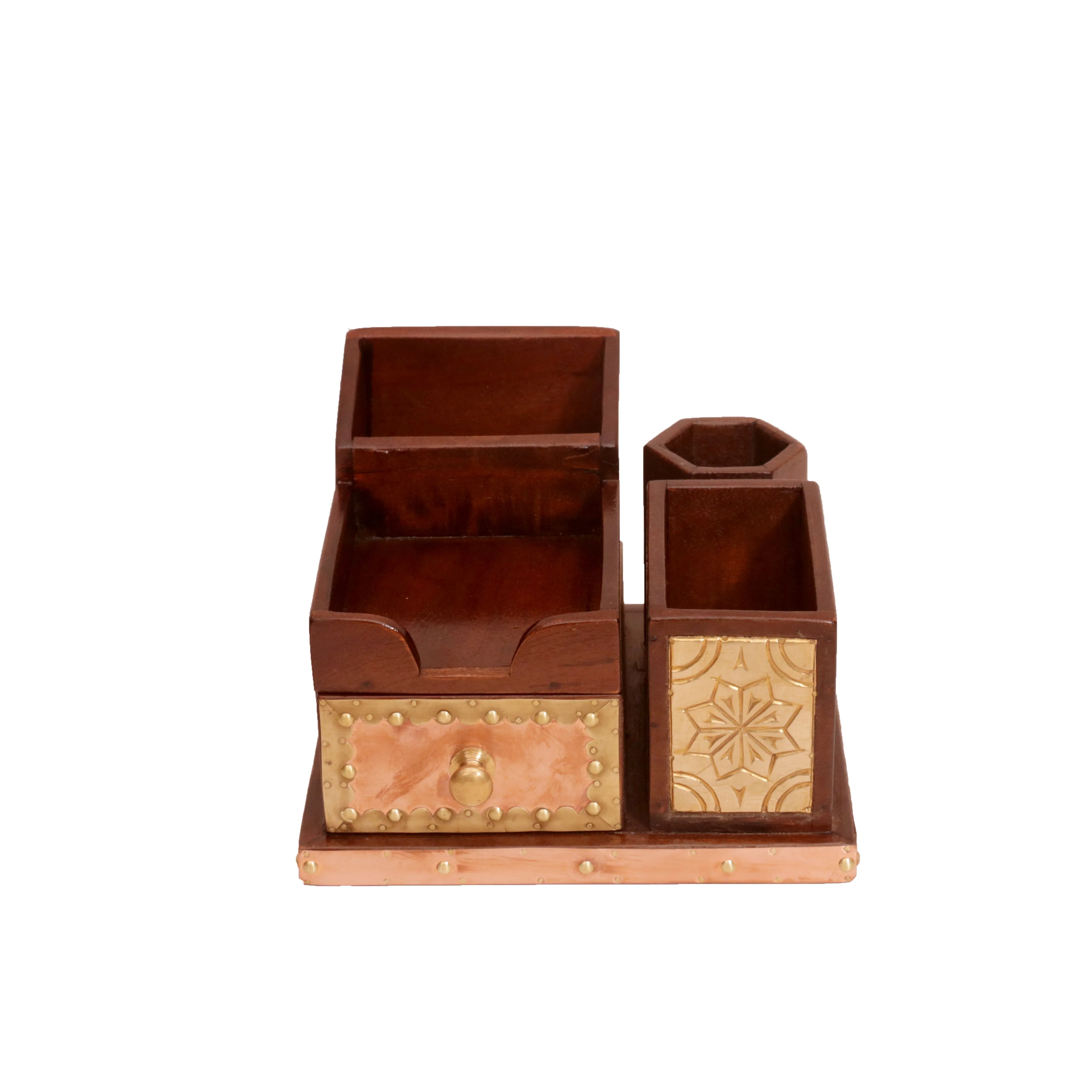 5-compartment Wood Desk Organizer