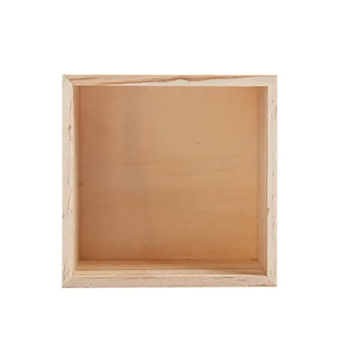 (8 Pack) 4" x 4" Rustic Wooden Boxes - Unfinished Wooden Box for Crafts, Home Decoration, and Centerpiece Boxes for Table