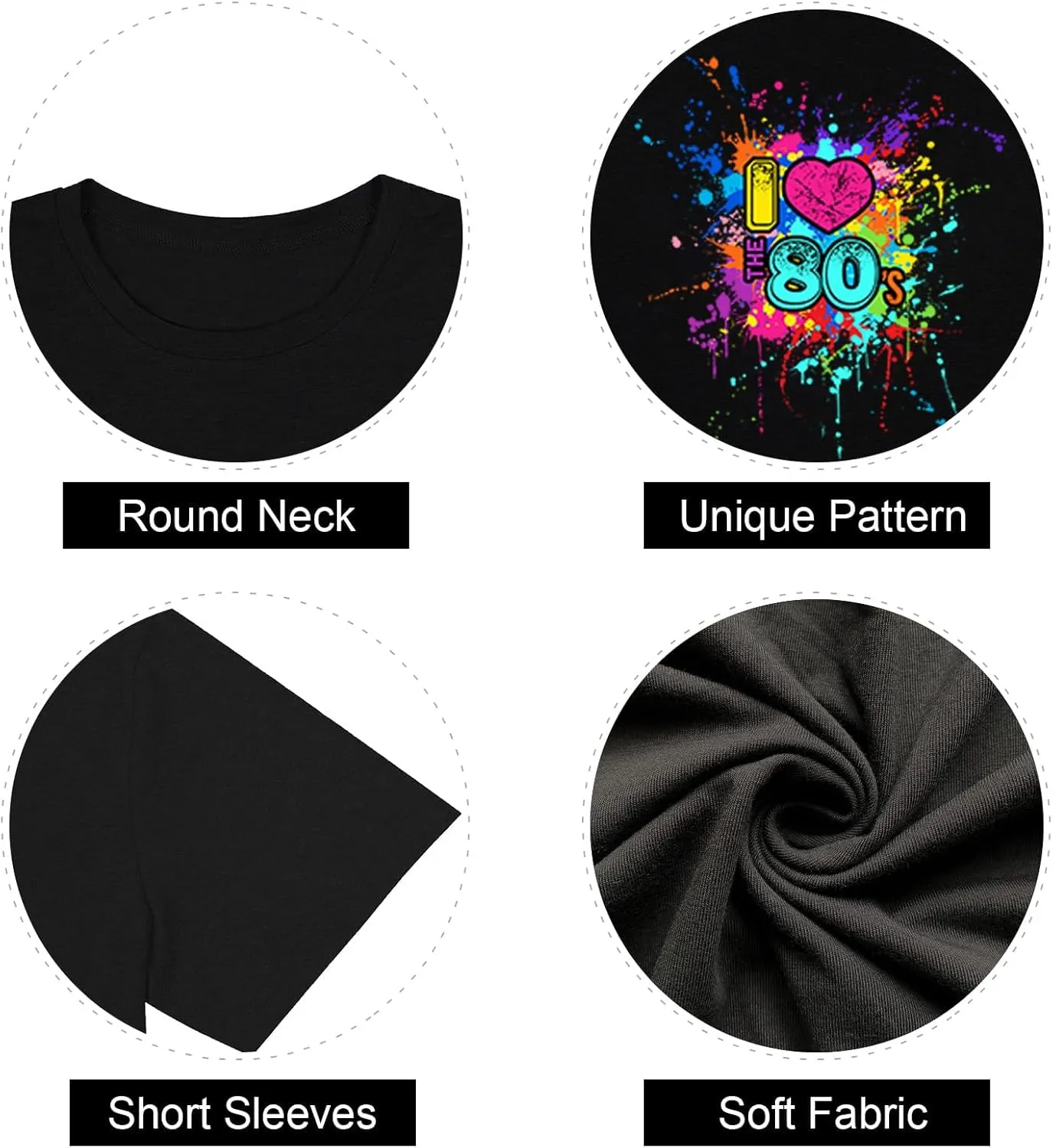 80s Shirts for Women I Love The 80s Tshirts for Girls 1980 Themed Style Outfit for Party