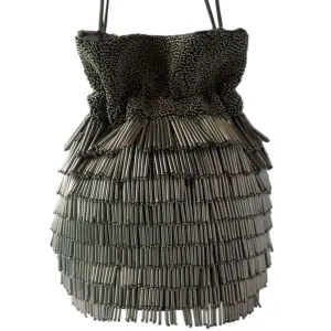 Adora By Ankita Charcoal Flapper Bucket Bag