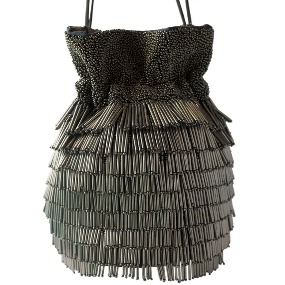 Adora By Ankita Charcoal Flapper Bucket Bag