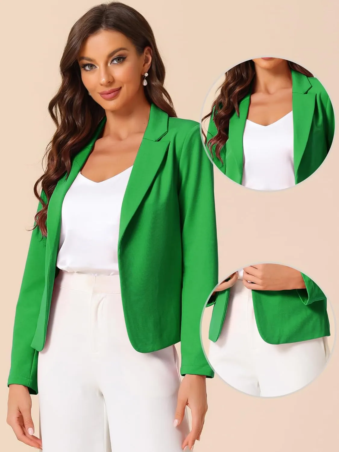 Allegra K Business Blazer for Women's Work Office Open Front Casual Dressy Suit Jackets