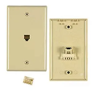 Allen Tel AT317-4-52 Flush Mount Duplex, 4-Conductor E-Z Outlet, Electric Ivory