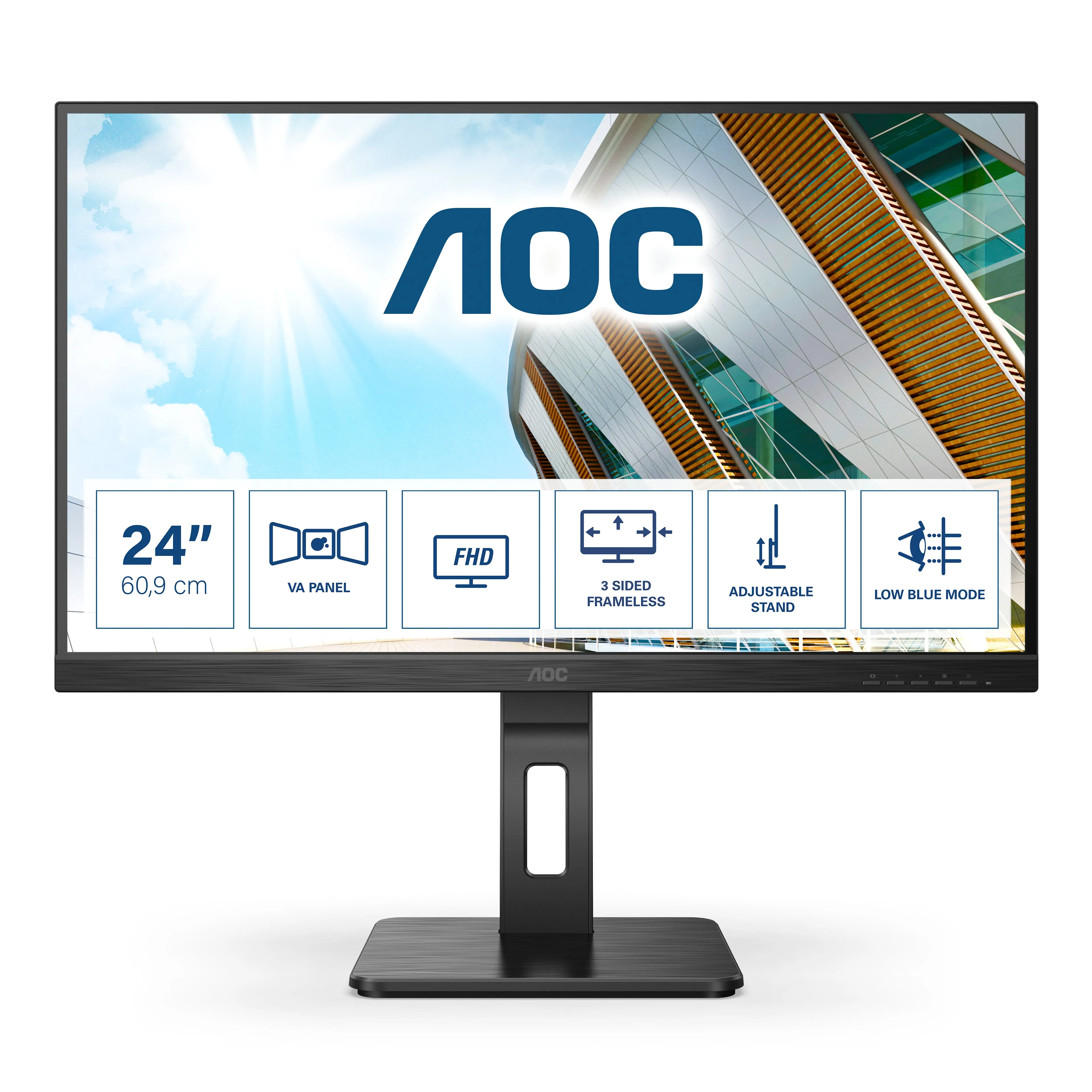 Aoc Led-Display Pro-Line 24P2qm - 61 Cm (24") - 1920 X 1080 Full Hd