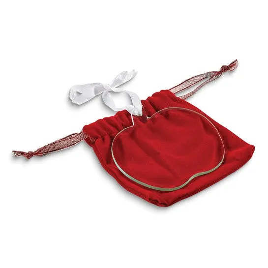 Apple Glass Ornament with Gift Pouch