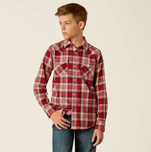 Ariat Boy's Chili Pepper Plaid Herschel Retro Fit Snap Long Sleeve Western Shirt 10052635