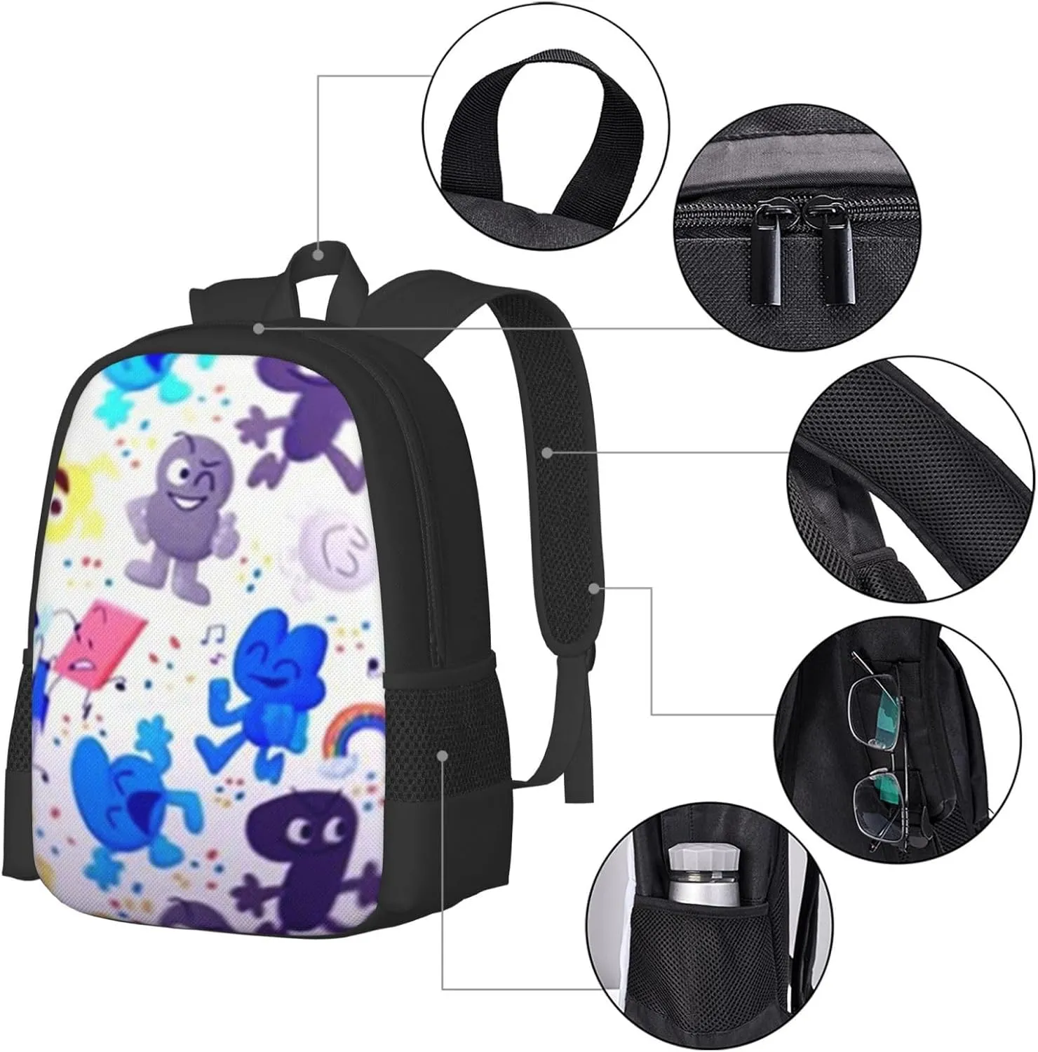 B-fdi Bookbags Casual Travel Daypack Lightweight Laptop Backpacks For Hiking Bag Black