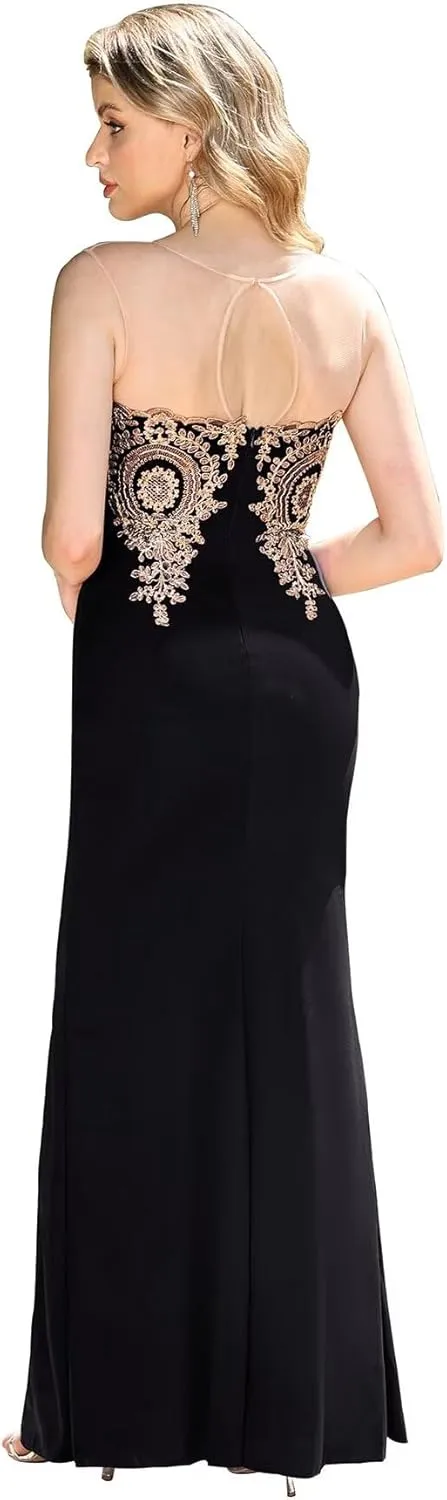 BABYONLINE D.R.E.S.S. Women's Prom Dress Mermaid Lace Appliques Maxi Formal Dresses 262