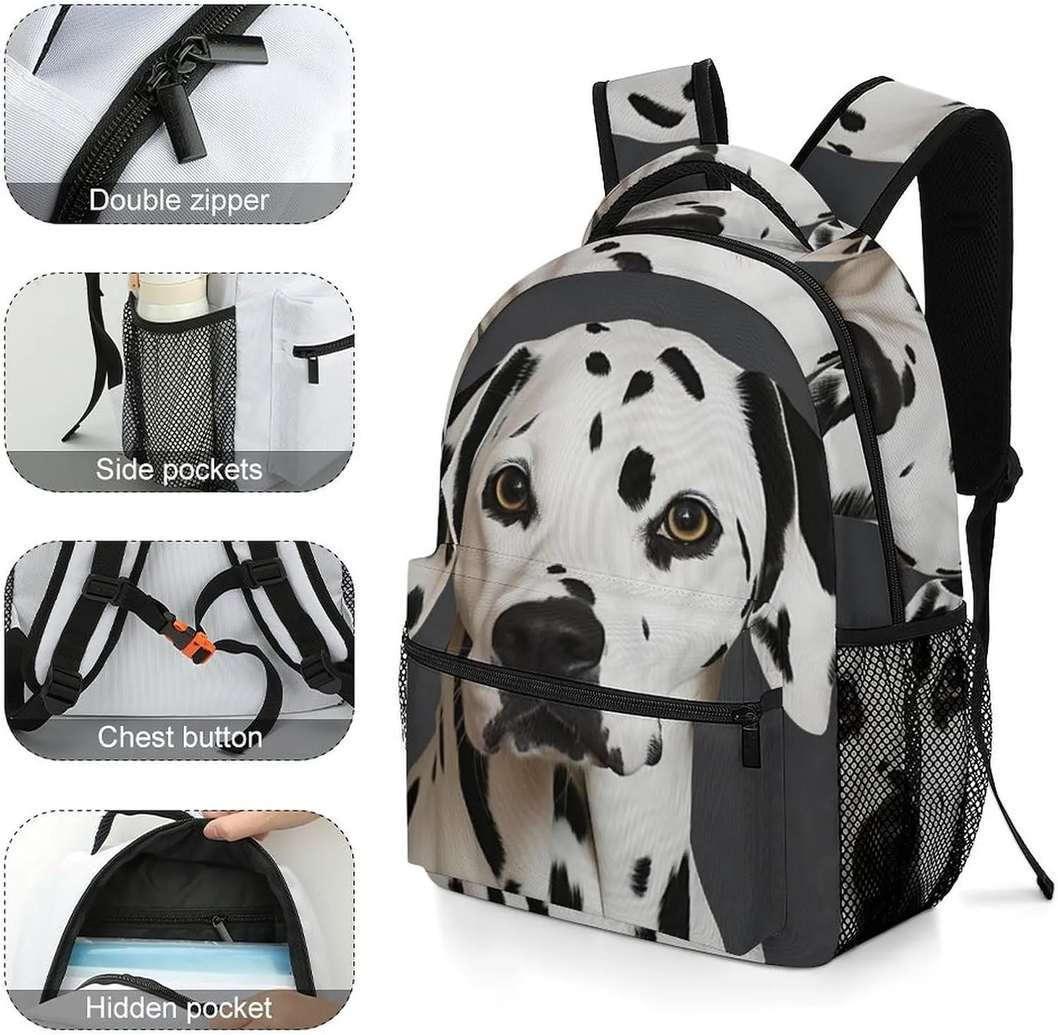 Backpacks Dalmatian Travel Bag Laptop Backpack Casual Daypack for Weekender Business Hiking