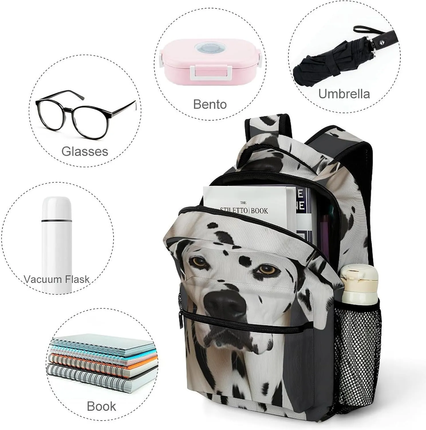 Backpacks Dalmatian Travel Bag Laptop Backpack Casual Daypack for Weekender Business Hiking