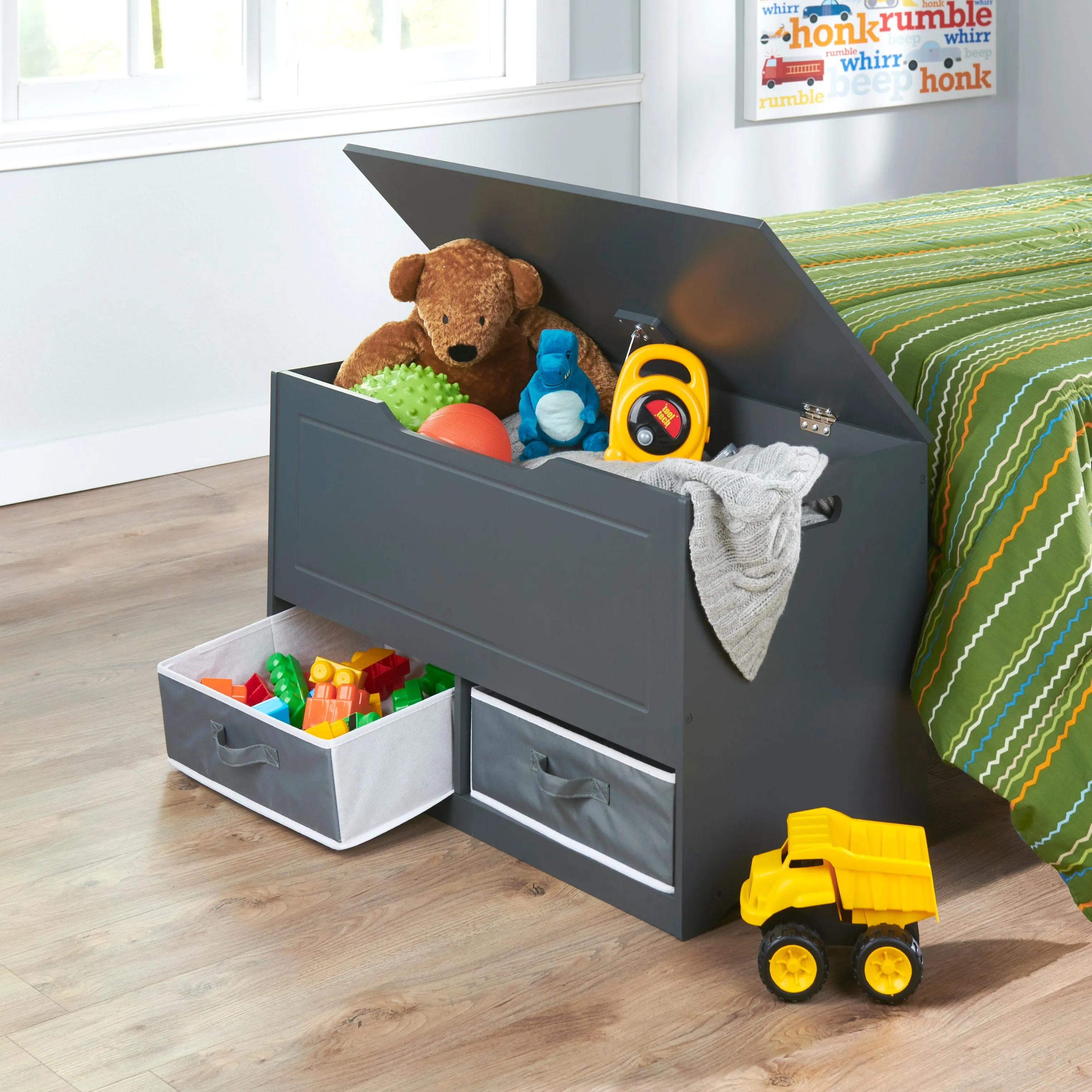 Badger Basket Up and Down Toy and Storage Box and Bench with Two Baskets