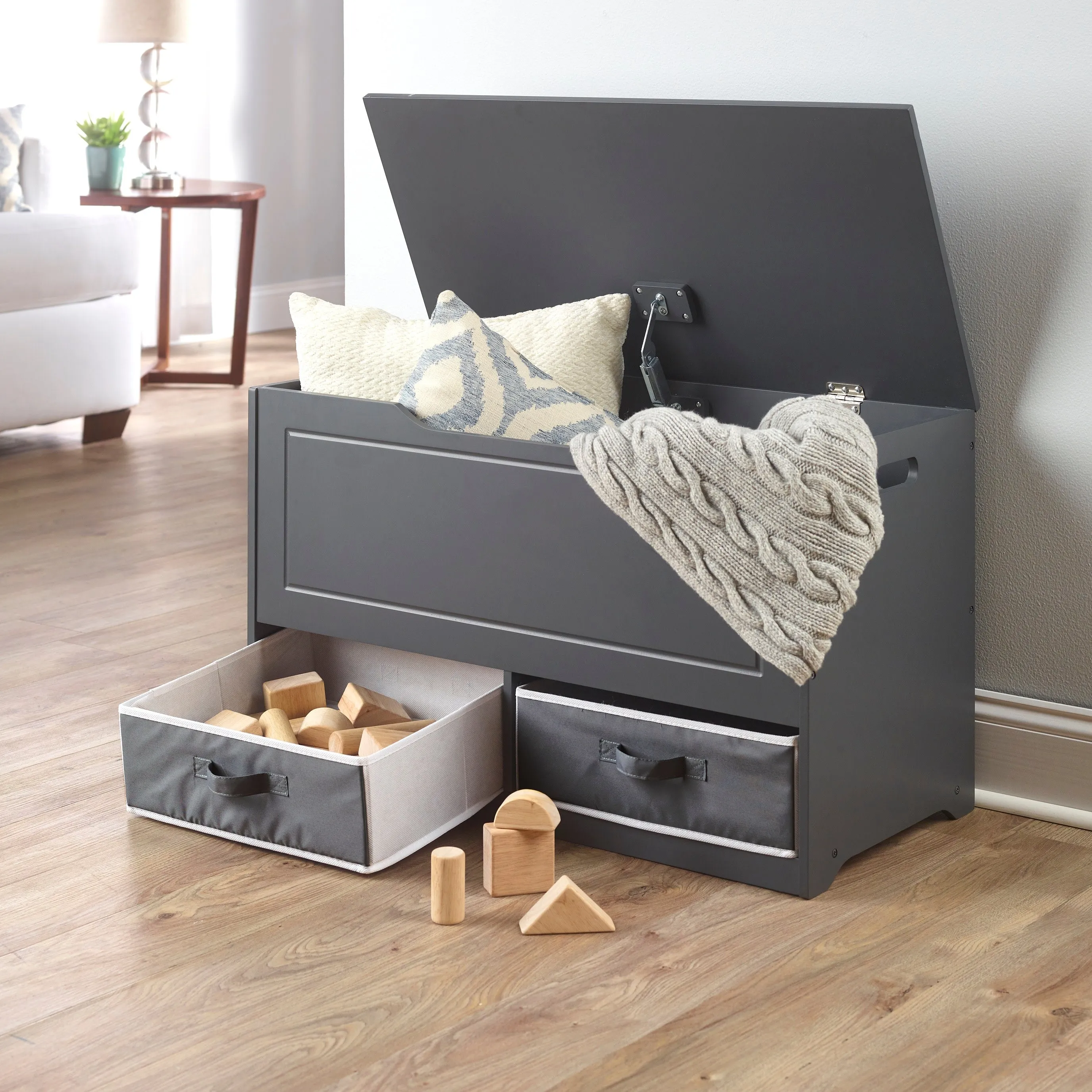 Badger Basket Up and Down Toy and Storage Box and Bench with Two Baskets