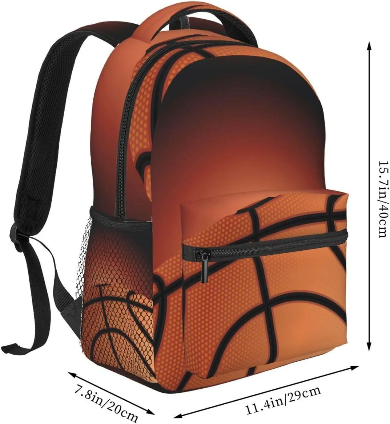 Basketball Travel Laptop Backpack for Women Lightweight Backpack Adjustable College Backpack Fits 15.6 Inch Laptop Bag Waterproof Travel Backpack for Men, Work, Gym