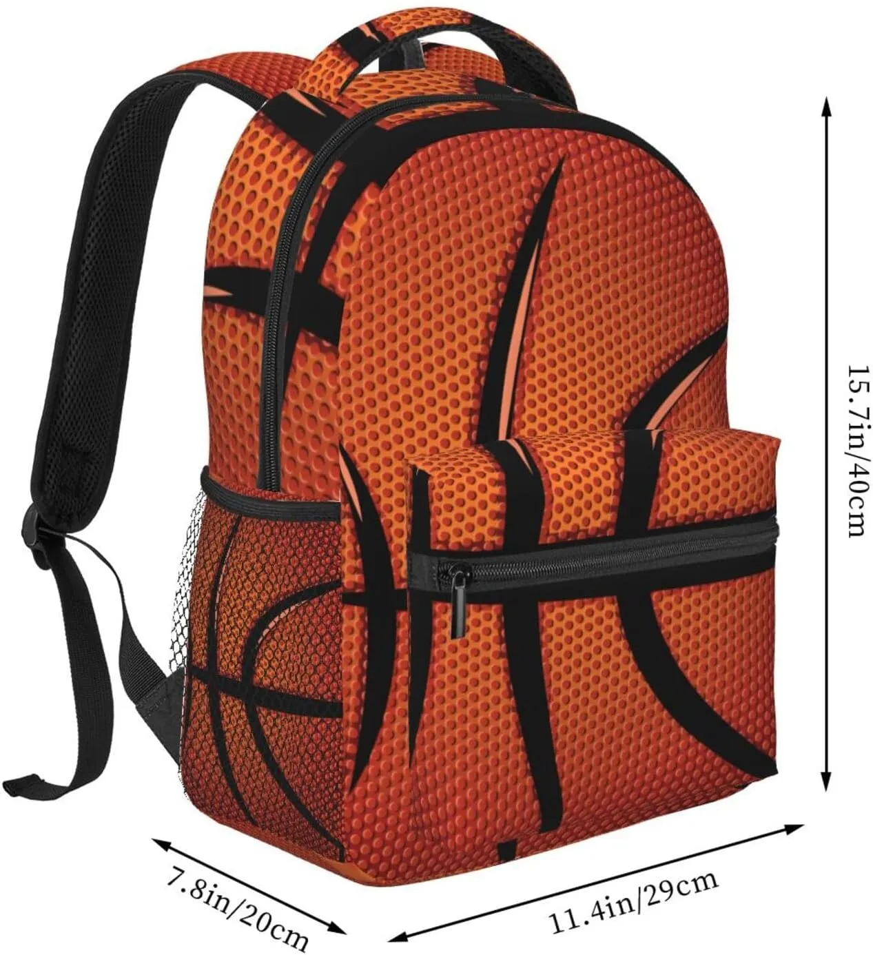 Basketball Travel Laptop Backpack Women Lightweight Backpack Adjustable College Backpack Fits 15.6 Inch Laptop Waterproof Travel Backpack for Women, Men, Travel