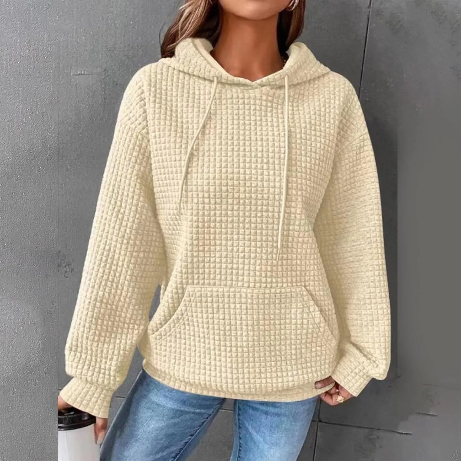 Basysin Oversized Sweatshirt for Women Fall Hoodies Dandelion Daisy Printed Hooded Sweatshirt Casual Pullover with Pockets