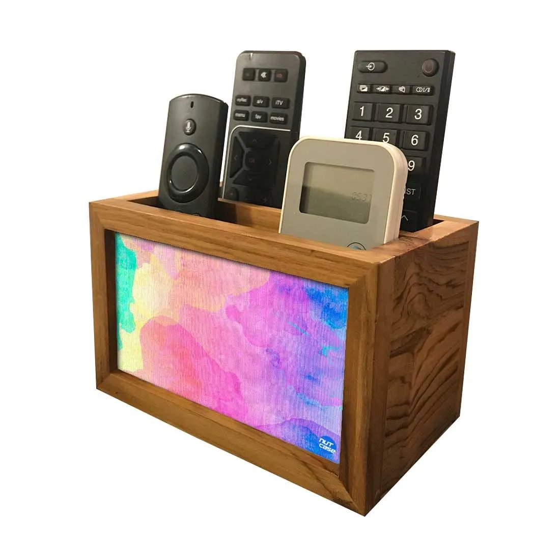Beautiful Tv Remote Storage For TV / AC Remotes -  Watercolors Pink And Green