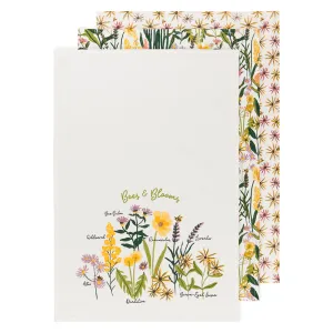 Bees and Blooms Tea Towel Set