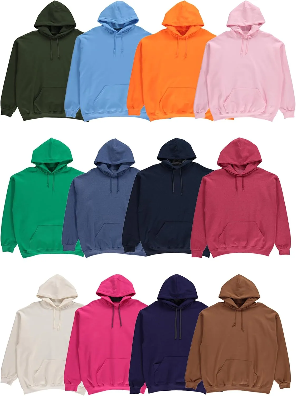 BILLIONHATS Mens Wholesale Hoodie Sweatshirts, Cotton Blend, Bulk Adults Hoodies Sweatshirt