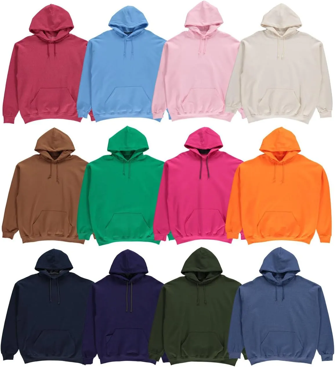 BILLIONHATS Mens Wholesale Hoodie Sweatshirts, Cotton Blend, Bulk Adults Hoodies Sweatshirt