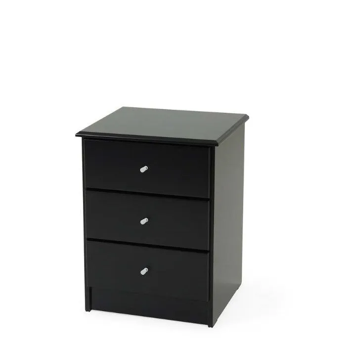 Black Pearl 3 Drawer Bedside